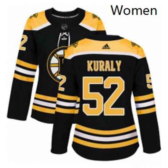 Womens Adidas Boston Bruins 52 Sean Kuraly Authentic Black Home NHL Jersey